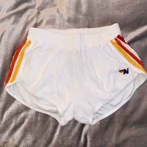Aviator nation white terry short size S